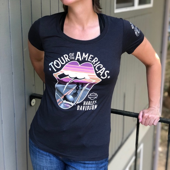 Harley-Davidson Tops - Harley-Davidson + Rolling Stones Black Tee Shirt